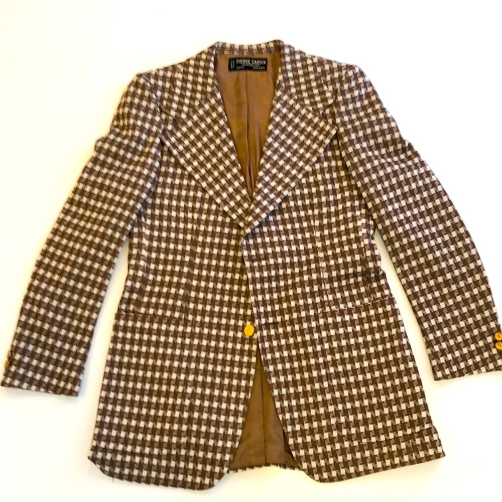 Pierre Cardin Two Button Hounds tooth Sports Jacket, Estimated Size 36